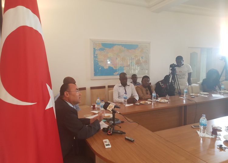 Turkish ambassador Yüceer during a press meeting with Gambian journalists