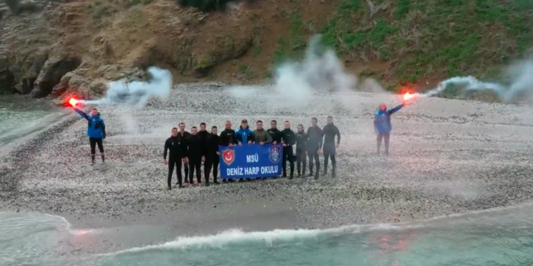 In a propaganda video, Turkish cadets show they can swim to the Greek island of Kastellorizo if necessary