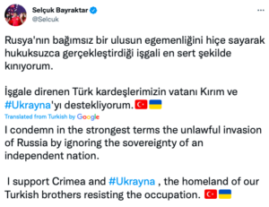 Unlike Erdoğan, his drone manufacturer son-in-law openly declares strong support for Ukraine 2