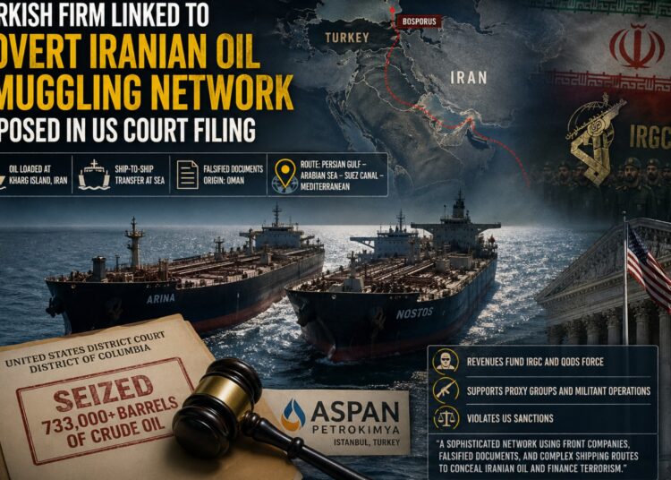 Turkish company linked to covert Iranian oil smuggling network exposed in US court filing